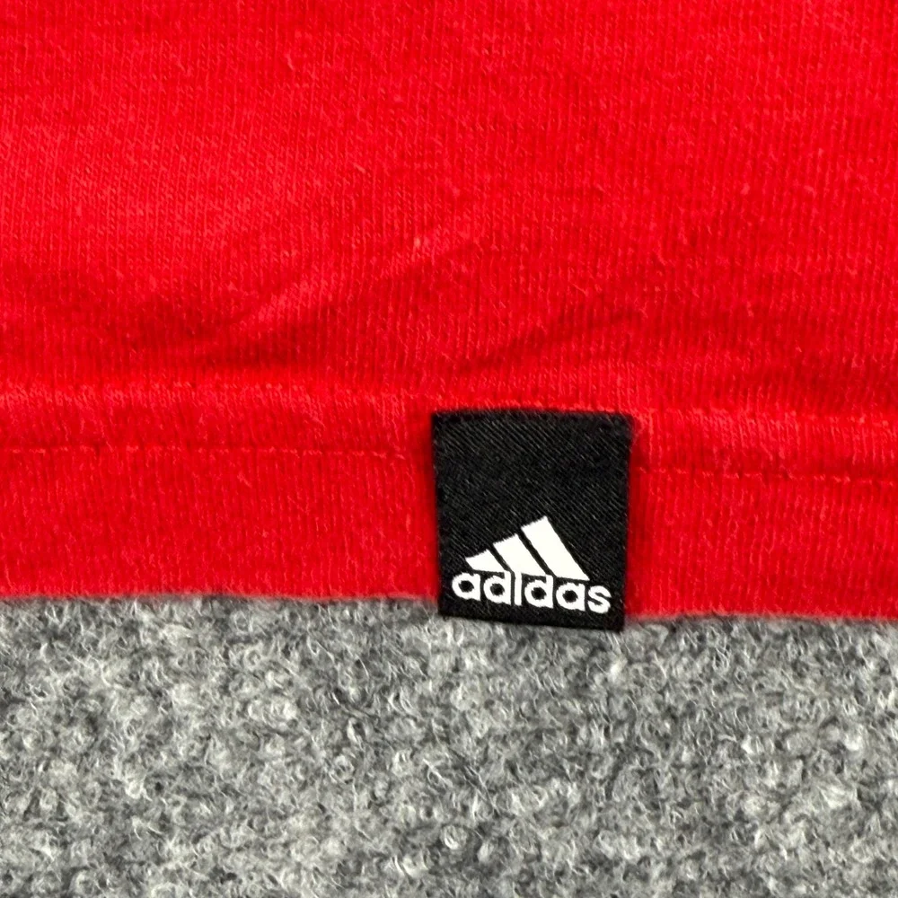 Vintage T-Shirt Adidas XL Red Long Sleeve Graphic Logo Cotton Flaw‎ Men's